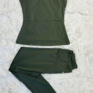 ALO Yoga Olive Green Leggings Set
